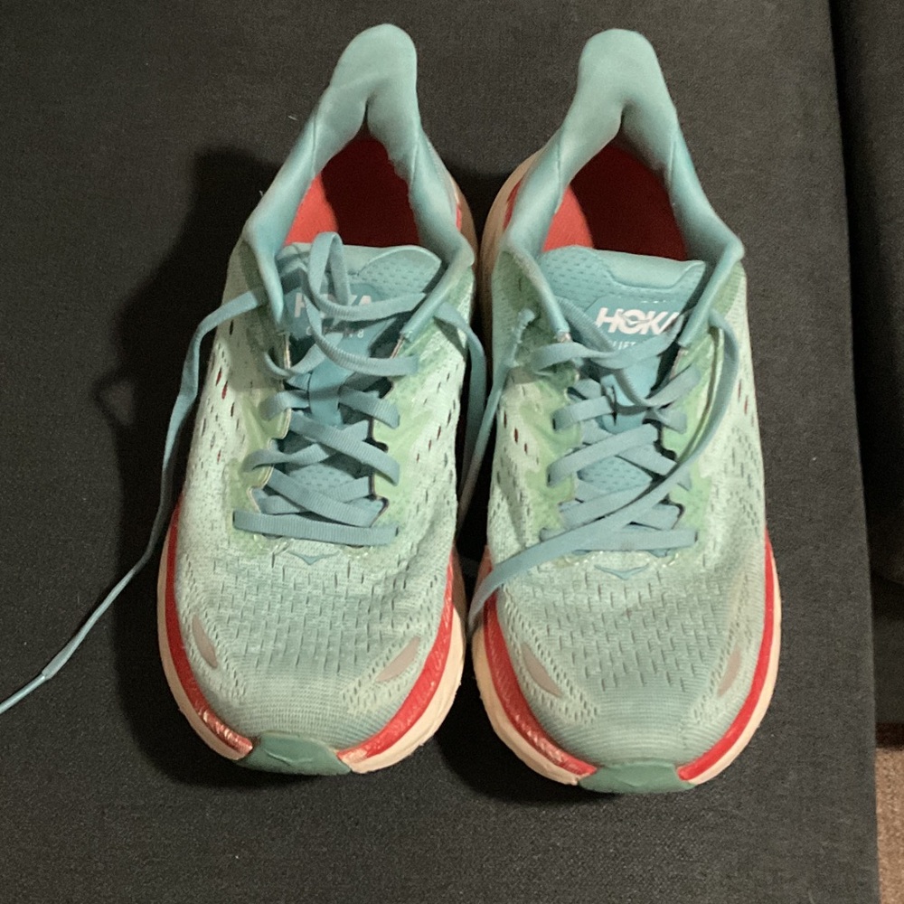 Hoka Women's Teal and Salmon Athletic Shoes